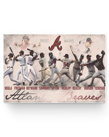 Molomon Braves Wall Atlanta Braves Posters Awesome Gifts Decor Living Room 24x36 Print - White, 36